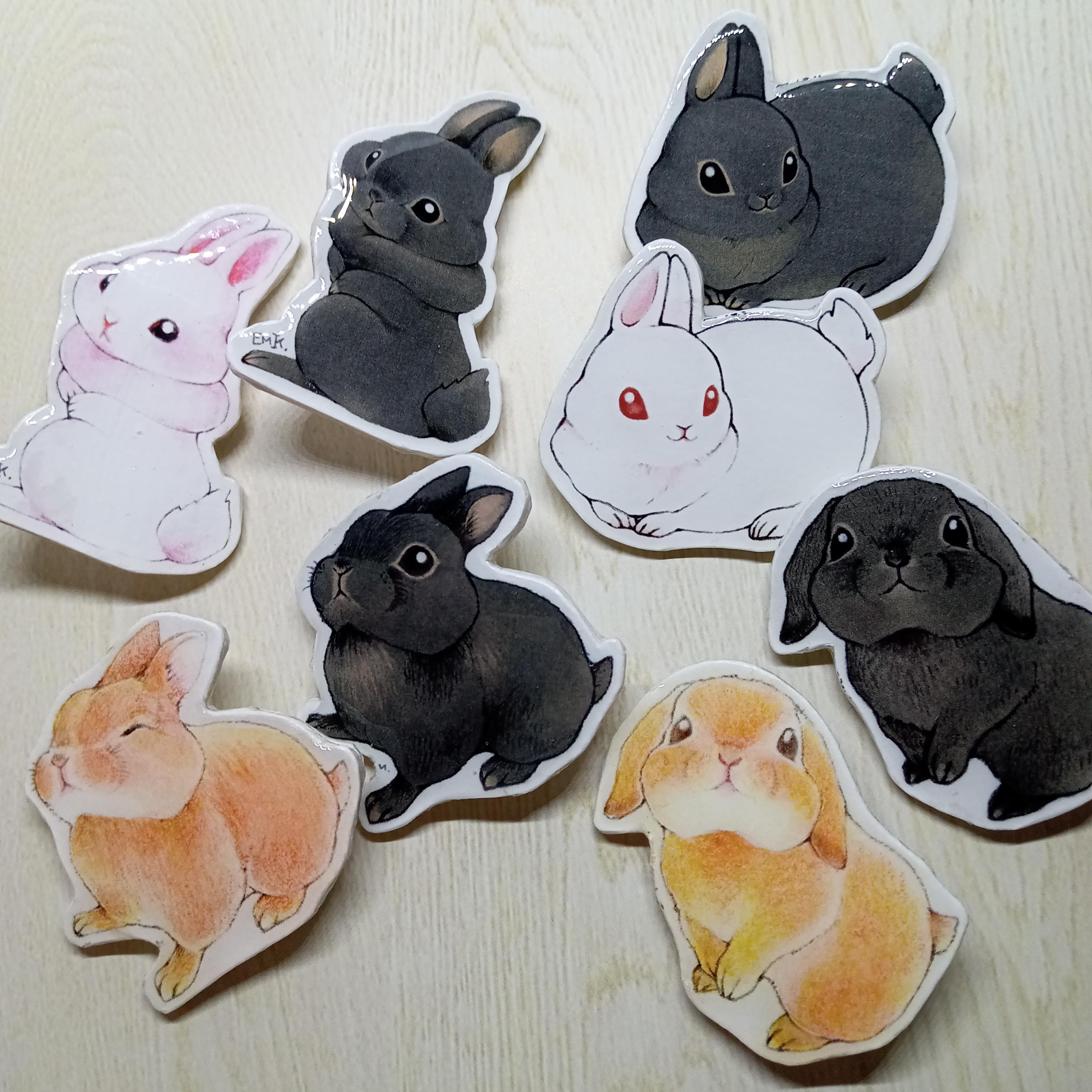 紙製！どうぶつブローチ【兔 ウサギ うさぎ】