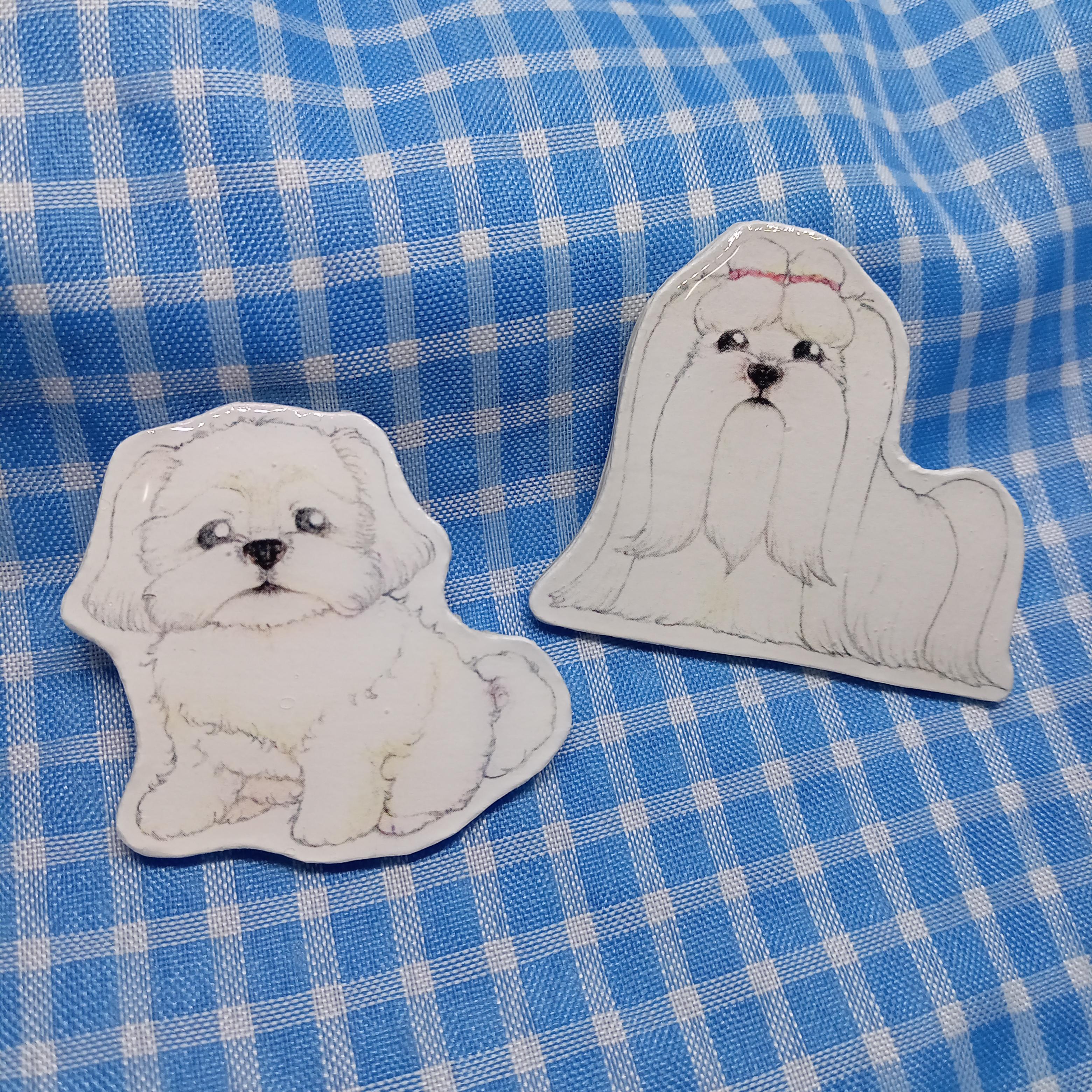 紙製！どうぶつブローチ【マルチーズ】