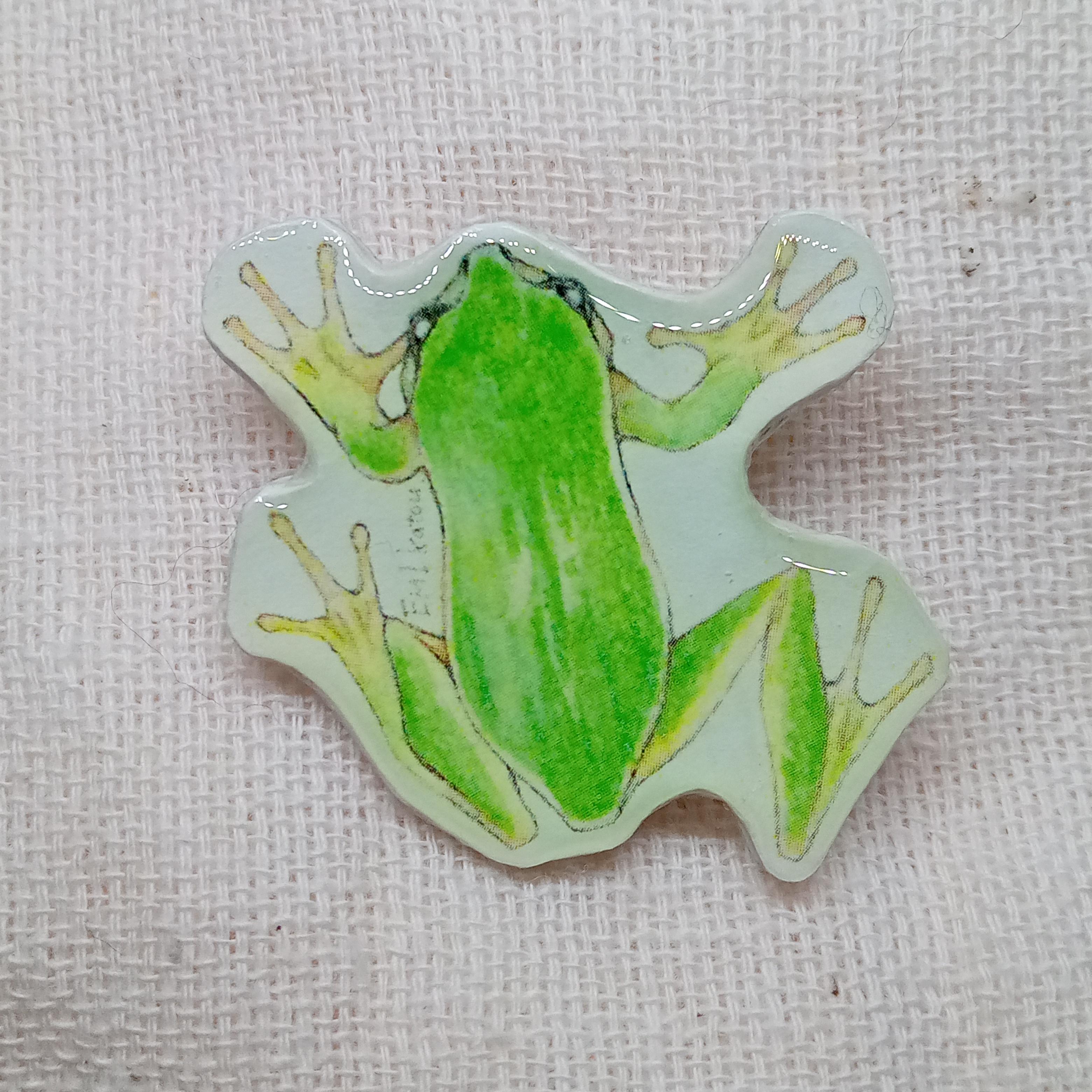 紙製！どうぶつブローチ【蛙 カエル かえる】
