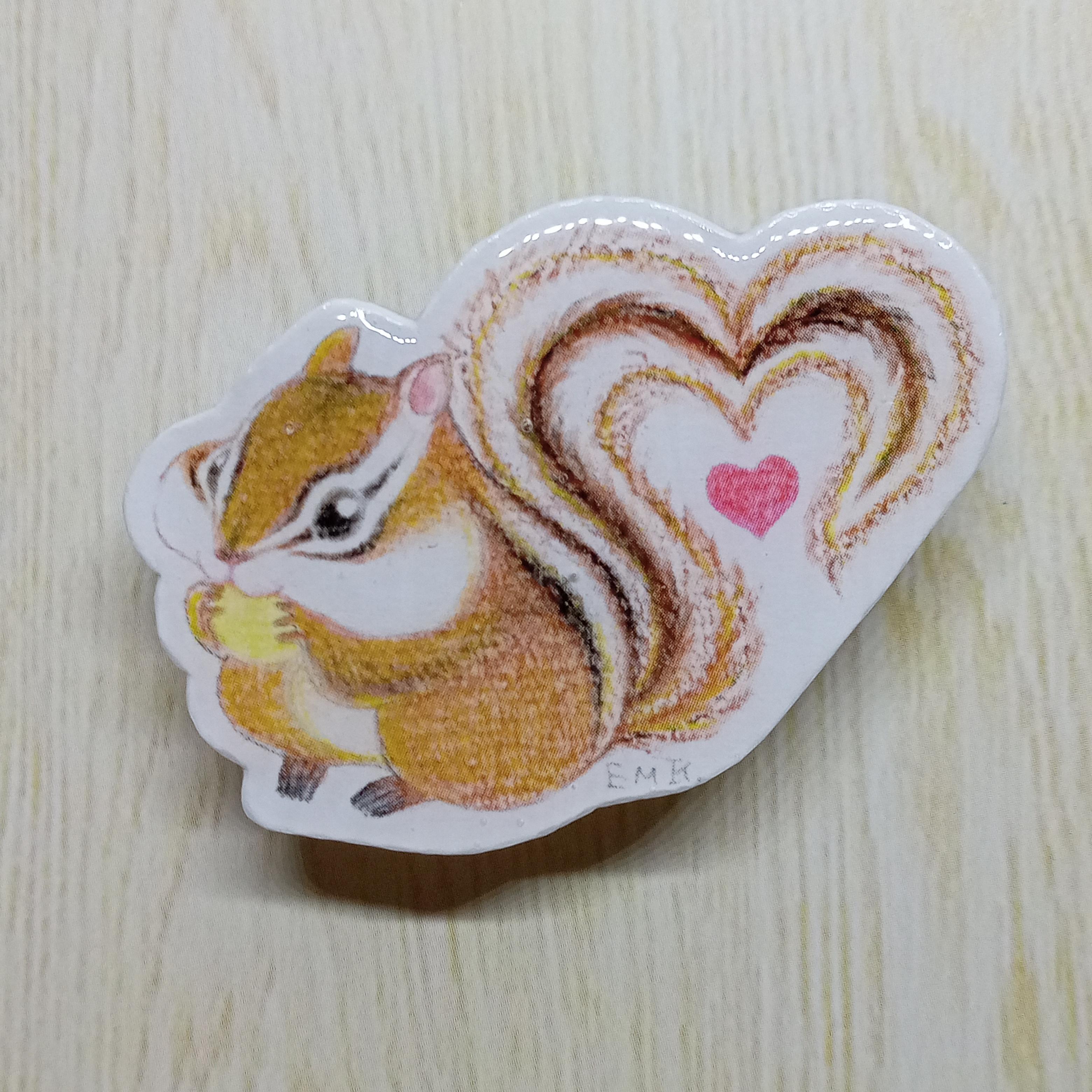 紙製！どうぶつブローチ【シマリス】
